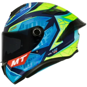 Capacete MT Targo S Diogo Moreira 2023 C7 Azul/Verde Fosco